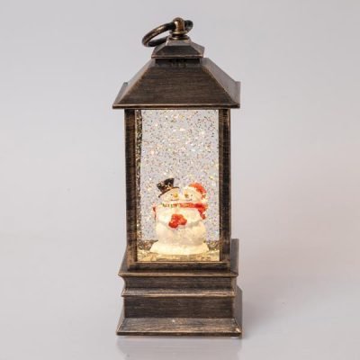 ΠΛΑΣΤΙΚΟ ΦΑΝΑΡΑΚΙ ΜΕ ΧΙΟΝΑΝΘΡΩΠΟ, ΠΑΛΑΙΩΜΕΝΟ ΚΑΦΕ, ΦΩΤΙΖΟΜΕΝΟ, ΜΕ ΝΕΡΟ, ΜΠΑΤΑΡΙΑΣ, 1  ΘΕΡΜΟ ΛΕΥΚΟ LED, 9x9x22cm (600-41224)