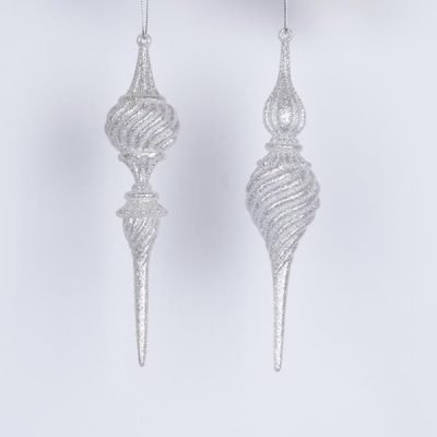 ΑΚΡΥΛΙΚΟΣ ΣΤΑΛΑΚΤΙΤΗΣ, ΛΕΥΚΟ ΜΕ ΓΚΛΙΤΕΡ, 2 ΣΧΕΔΙΑ, 19cm (600-46457)