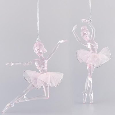 ΜΠΑΛΑΡΙΝΕΣ ΑΚΡΥΛΙΚΕΣ, ΡΟΖ ΔΙΑΦΑΝΕΣ ΜΕ ΡΟΖ GLITTER, 2 ΣΧΕΔΙΑ, 10,2×1,27×12,7cm (600-40760)