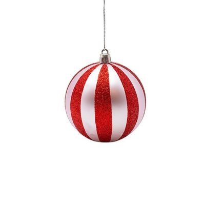 ΠΛΑΣΤΙΚΗ ΜΠΑΛΑ, ΡΟΖ ΜΕ ΚΟΚΚΙΝΟ GLITTER, ΣΕΤ 6ΤΜΧ, 8cm (600-47956)