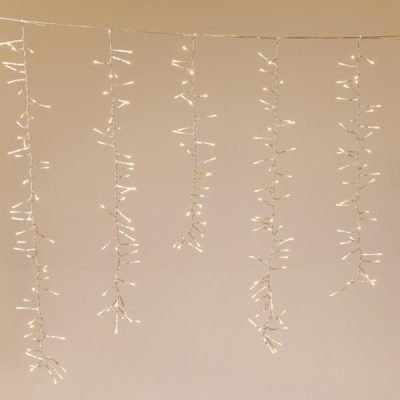 ΒΡΟΧΗ CLUSTER, 480 LED 3mm, 36V ΜΕΤΑΣΧΗΜΑΤΙΣΤΗ, 8 ΠΡΟΓΡΑΜΜΑΤΑ, 4 ΕΠΕΚΤΑΣΕΙΣ ΕΩΣ 3 ΣΕΤ, ΔΙΑΦΑΝΟ PVC ΚΑΛΩΔΙΟ, ΘΕΡΜΟ ΛΕΥΚΟ LED (H100 x W200cm, 30/40/50/50/40/30), ΠΡΟΕΚΤΑΣΗ ΠΑΡΟΧΗΣ 3m, IP44 (600-06801)