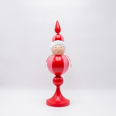 ΓΥΝΑΙΚΑ ΑΓΙΟΥ ΒΑΣΙΛΗ, ΚΟΚΚΙΝΟ ΡΟΖ, ΜΕΤΑΛΛΙΚΟ,  14x13x45cm (600-47744)