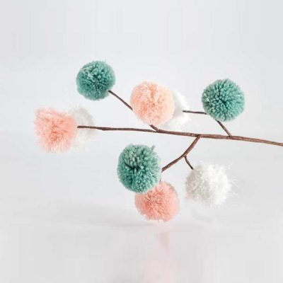 ΚΛΑΔΙ ΔΙΑΚΟΣΜΗΤΙΚΟ, ΜΕ ΠΡΑΣΙΝΑ, ΛΕΥΚΑ ΚΑΙ ΡΟΖ ΠΟΝ – ΠΟΝ, 28x5x57cm (600-30483)