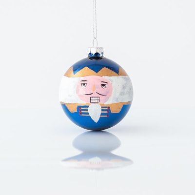 ΓΥΑΛΙΝΗ ΜΠΑΛΑ, ΜΠΛΕ, ΜΕ ΚΑΡΥΟΘΡΑΥΣΤΗ, ΣΕΤ 4ΤΜΧ, 8cm (600-45036)