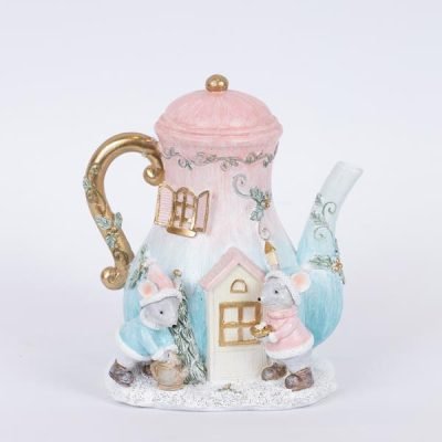 ΠΟΛΥΡΕΖΙΝ ΤΣΑΓΙΕΡΑ, ΡΟΖ ΜΕ ΠΟΝΤΙΚΑΚΙΑ , 11.5×14.5×15.5cm (600-46270)