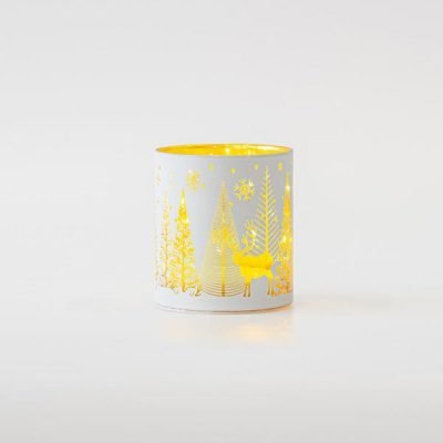 ΓΥΑΛΙΝΟ ΔΙΑΚΟΣΜΗΤΙΚΟ, ΛΕΥΚΟ, ΦΩΤΙΖΟΜΕΝΟ, ΜΕ ΧΕΙΜΕΡΙΝΗ ΠΑΡΑΣΤΑΣΗ, 9x10cm (600-45765)