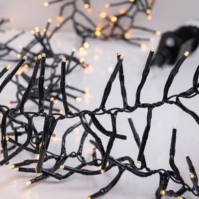 CLUSTER PRO 5.5m, 588 LED 3mm, 31V & 7.2W ADAPTOR, 8 ΠΡΟΓΡΑΜΜΑΤΑ & ΜΝΗΜΗ, ΠΡΑΣΙΝΟ PVC ΚΑΛΩΔΙΟ, ΘΕΡΜΟ ΛΕΥΚΟ LED, ΠΡΟΕΚΤΑΣΗ ΠΑΡΟΧΗΣ 3m, IP44 (600-01701)