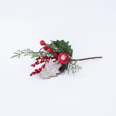 ΠΙΚΑΚΙ ΜΕ ΦΥΛΛΑ ΜΗΛΟ ΚΑΙ ΚΟΚΚΙΝΑ ΔΙΑΚΟΣΜΗΤΙΚΑ, 25cm (600-45670)