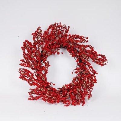 ΣΤΕΦΑΝΙ, ΜΕ ΚΟΚΚΙΝΑ ΚΑΙ ΣΑΜΠΑΝΙ BERRIES, 65cm (600-46891)