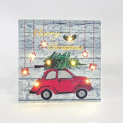 ΚΑΔΡΟ ΜΕ ΑΥΤΟΚΙΝΗΤΟ, 25x25x3cm, ΜΕ 15 LED ΜΠΑΤΑΡΙΑΣ (600-41504)