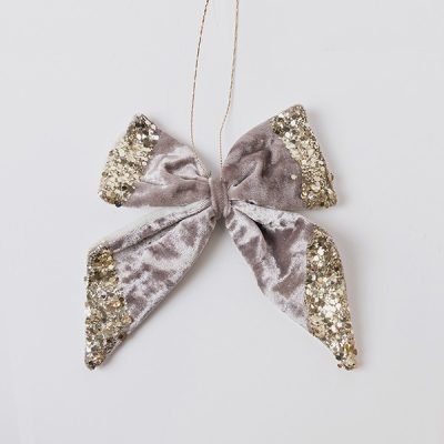 ΒΕΛΟΥΔΙΝΟΣ ΦΙΟΓΚΟΣ, ΓΚΡΙ, ΜΕ GLITTER, 20x20cm (600-44716)