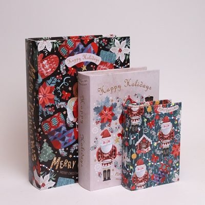 ΒΙΒΛΙΑ ΔΙΑΚΟΣΜΗΤΙΚΑ, ΜΕ ΚΑΡΥΟΘΡΑΥΣΤΗ,  ΞΥΛΙΝΑ, ΣΕΤ 3 ΤΜΧ, 32x23x7,  25×18.5×5.5 ΚΑΙ 18x13x4cm (600-47918)