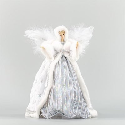 ΝΕΡΑΙΔΑ ΚΟΡΥΦΗ ΔΕΝΤΡΟΥ, ΛΕΥΚΗ ΜΕ ΑΣΗΜΙ, 40cm (600-44804)