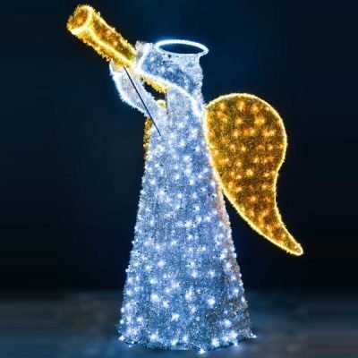 ΕΠΑΓΓΕΛΜΑΤΙΚΟ ΣΧΕΔΙΟ 3D, ΑΓΓΕΛΟΣ ΚΑΡΑΜΟΥΖΑ, ΚΙΤΡΙΝΗ ΚΑΙ ΛΕΥΚΗ LED ΦΩΤ/ΝΑ, IP44 (600-23367)