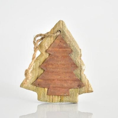 ΔΕΝΤΡΑΚΙ ΞΥΛΙΝΟ ΚΡΕΜΑΣΤΟ ΜΕ ΜΕΤΑΛΛΙΚΗ ΔΙΑΚΟΣΜΗΣΗ, 9,5×8,1×1,2cm (600-43766)