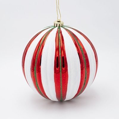 ΠΛΑΣΤΙΚΗ ΜΠΑΛΑ, ΚΟΚΚΙΝΗ ΜΕ ΛΕΥΚΕΣ ΚΑΙ ΠΡΑΣΙΝΕΣ ΡΙΓΕΣ, ΣΕΤ 2ΤΜΧ, 20cm (600-47847)