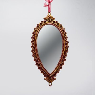 ΣΤΟΛΙΔΙ ΚΡΕΜΑΣΤΟ, VINTAGE ΚΑΘΡΕΦΤΗΣ, ΟΒΑΛ ΜΠΡΟΝΖΕ, 19.5×9.5cm (600-47364)