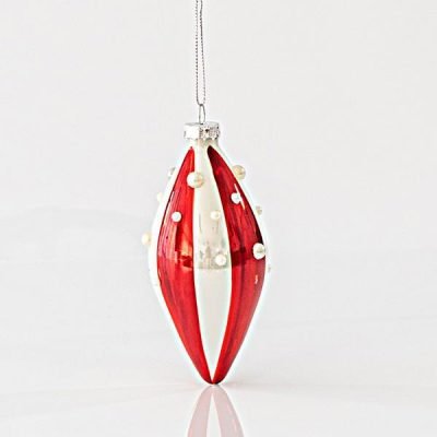 ΓΥΑΛΙΝΟ ΣΤΟΛΙΔΙ, ΛΕΥΚΟ-ΚΟΚΚΙΝΟ, ΜΕ ΧΑΝΤΡΕΣ, ΣΕΤ 4ΤΜΧ, 6x13cm (600-45088)