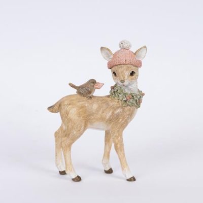 ΔΙΑΚΟΣΜΗΤΙΚΟ ΠΟΛΥΡΕΖΙΝ, ΕΛΑΦΑΚΙ ΜΕ ΠΟΥΛΑΚΙ, 10,5×4,5×15,5cm (600-46341)