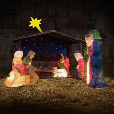 ΦΑΤΝΗ ΜΕ ΦΩΤΙΖΟΜΕΝΟ ΑΣΤΕΡΙ & ΦΩΤΙΖΟΜΕΝΑ ΓΛΥΠΤΑ , ΣΕΤ 9 ΤΕΜΑΧΙΩΝ 350x160cm (009-110470)