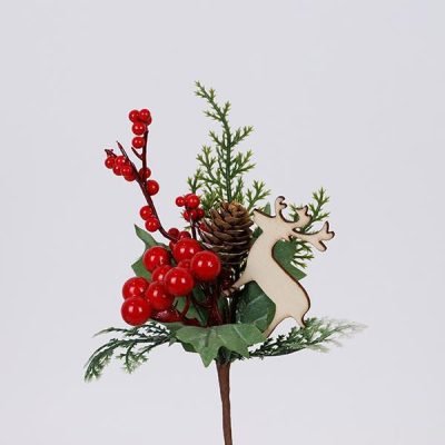ΠΙΚΑΚΙ ΜΕ ΚΟΚΚΙΝΑ BERRIES ΚΑΙ ΕΛΑΦΑΚΙ, 25cm (600-46690)