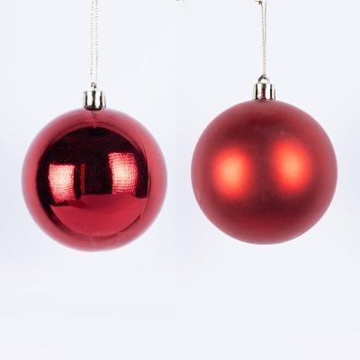 ΜΠΑΛΑ ΠΛΑΣΤΙΚΗ, ΚΟΚΚΙΝΗ, ΓΥΑΛΙΣΤΕΡΗ ΚΑΙ ΜΑΤ, ΣΕΤ 6ΤΜΧ, 8cm (TOP 120) (600-46518)