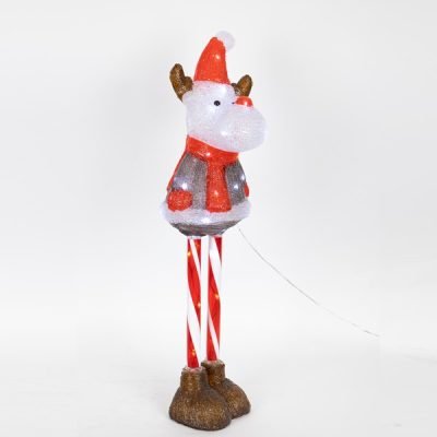 ΑΚΡΥΛΙΚΟ ΕΛΑΦΑΚΙ ME ΠΟΔΙΑ CANDY, 3,5V ΜΕΤΑΣΧΗΜΑΤΙΣΤΗ, 35 ΛΕΥΚΑ LED, ΠΡΟΕΚΤΑΣΗ ΠΑΡΟΧΗΣ 5m, 20x22x70cm, IP44 (600-40886)