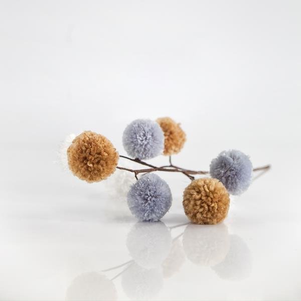 ΚΛΑΔΙ ΔΙΑΚΟΣΜΗΤΙΚΟ, ΜΕ ΓΚΡΙ, ΛΕΥΚΑ ΚΑΙ ΚΑΦΕ ΠΟΝ - ΠΟΝ, 28x5x57cm (600-30484)