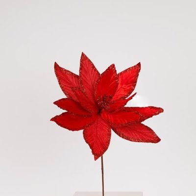 ΛΟΥΛΟΥΔΙ KOKKINO ΜΕ ΦΥΛΛΑ GLITTER, 34x48cm (600-47518)