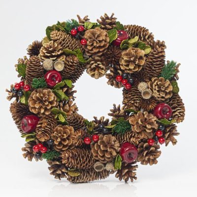 ΣΤΕΦΑΝΙ ΜΕ ΜΗΛΑ ΚΑΙ ΚΟΥΚΟΥΝΑΡΕΣ, 36cm (600-41163)