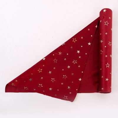 ΡΑΝΕΡ, ΚΟΚΚΙΝΟ ΒΕΛΟΥΔΟ ΜΕ ΣΑΜΠΑΝΙ ΑΣΤΕΡΑΚΙΑ, 35x200cm (600-46730)