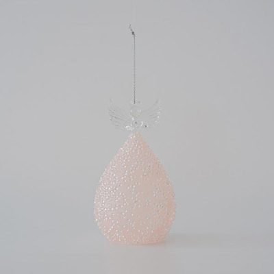 ΓΥΑΛΙΝΟΣ ΑΓΓΕΛΟΣ, ΔΙΑΦΑΝΟΣ ΜΕ ΡΟΖ, 17cm (600-45769)