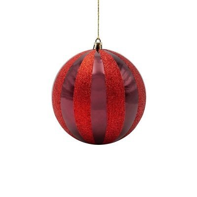 ΠΛΑΣΤΙΚΗ ΜΠΑΛΑ, ΜΠΟΡΝΤΟ ΜΕ ΚΟΚΚΙΝΟ GLITTER, ΣΕΤ 2ΤΜΧ, 12cm (600-47961)