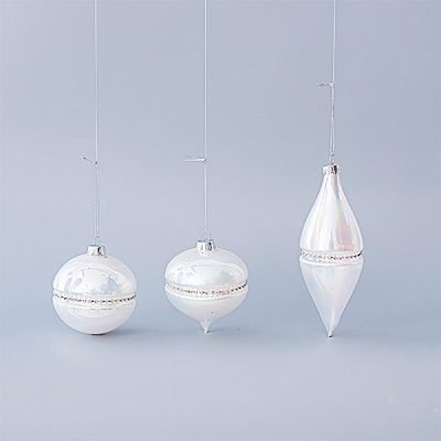 ΓΥΑΛΙΝΟ ΣΤΟΛΙΔΙ, ΛΕΥΚΟ ΠΕΡΛΕ, ΜΕ ΣΕΙΡΑ GLITTER, 3 ΣΧΗΜΑΤΑ, ΣΕΤ 4ΤΜΧ, 8 ΚΑΙ 13cm (600-45090)