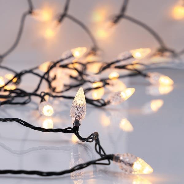 ΣΕΙΡΑ, 100 LED 5mm, ΔΙΑΦΑΝΑ ΔΙΑΜΑΝΤΙΑ 3cm, 31V ΜΕΤΑΣΧΗΜΑΤΙΣΤΗ, ΣΤΑΘΕΡΟ, ΠΡΑΣΙΝΟ PVC ΚΑΛΩΔΙΟ, ΘΕΡΜΟ ΛΕΥΚΟ LED ΑΝΑ 10cm, ΠΡΟΕΚΤΑΣΗ ΠΑΡΟΧΗΣ 3m, IP44 (600-03922)