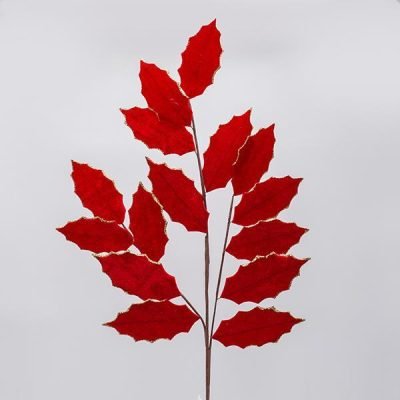 ΚΛΑΔΙ ΜΕ ΚΟΚΚΙΝΑ ΒΕΛΟΥΔΙΝΑ ΦΥΛΛΑ ΓΚΙ, 87cm (600-47625)