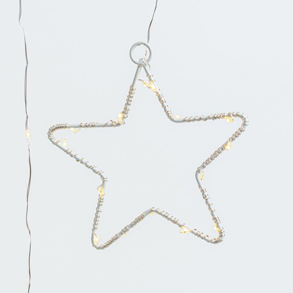 ΚΟΥΡΤΙΝΑ, 184 MINI LED, 8 ΜΕΤΑΛΛΙΚΑ ΑΣΤΕΡΙΑ 12cm, ΜΕΤΑΣΧΗΜΑΤΙΣΤΗ, ΔΙΑΦΑΝΟ PVC ΚΑΛΩΔΙΟ, DAY LIGHT LED (H155 x W175cm, 20 ΣΕΙΡΕΣ x 12 LED), ΠΡΟΕΚΤΑΣΗ ΠΑΡΟΧΗΣ 50cm, IP44 (600-11424) - Image 3