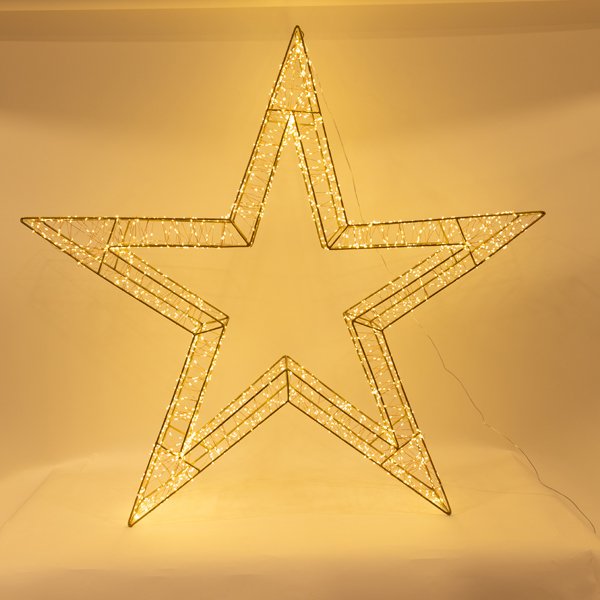 ΑΣΤΕΡΙ ΦΩΤΙΖΟΜΕΝΟ 110cm, 2640 LED, 31V ΜΕΤΑΣΧΗΜΑΤΙΣΤΗ, TIMER, ΜΠΡΟΝΖΕ ΜΕΤΑΛΛΙΚΟΣ ΣΚΕΛΕΤΟΣ, ΜΠΡΟΝΖΕ ΧΑΛΚΙΝΟ ΚΑΛΩΔΙΟ, ΘΕΡΜΟ LED, ΠΡΟΕΚΤΑΣΗ ΠΑΡΟΧΗΣ 5m, IP4 (600-22532) - Image 2