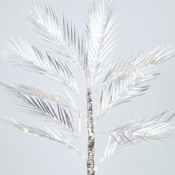 ΑΣΗΜΙ ΔΕΝΤΡΟ ΦΤΕΡΗ 1,2m, ΜΕΤΑΣΧΗΜΑΤΙΣΤΗΣ, 80 ΘΕΡΜΑ ΛΕΥΚΑ MINI LED, ΠΡΟΕΚΤΑΣΗ ΠΑΡΟΧΗΣ 3m, IP44 (600-30725) - Image 2