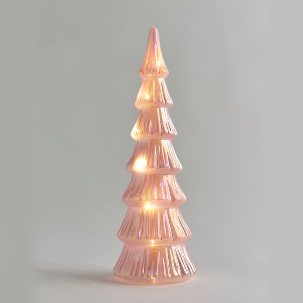 ΓΥΑΛΙΝΟ ΔΕΝΤΡΑΚΙ,ΡΟΖ, ΦΩΤΙΖΟΜΕΝΟ, 10,5x32cm (600-42806) - Image 2