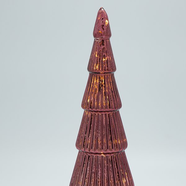 ΓΥΑΛΙΝΟ ΔΕΝΤΡΑΚΙ, ΚΟΚΚΙΝΟ ΜΕΤΑΛΛΙΖΕ, ΦΩΤΙΖΟΜΕΝΟ, 8,5x26cm (600-44314) - Image 2