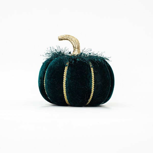 ΒΕΛΟΥΔΙΝΗ ΚΟΛΟΚΥΘΑ, ΣΚΟΥΡΟ ΠΡΑΣΙΝΟ, ΜΕ ΧΡΥΣΟ ΓΚΛΙΤΕΡ, 20cm (600-45565) - Image 2