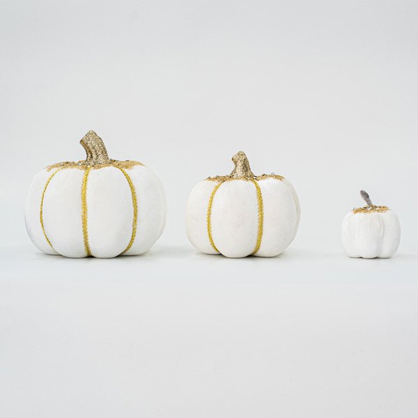 ΒΕΛΟΥΔΙΝΗ ΚΟΛΟΚΥΘΑ, ΛΕΥΚΗ, ΜΕ ΧΡΥΣΟ ΓΚΛΙΤΕΡ, 15cm (600-45582) - Image 3