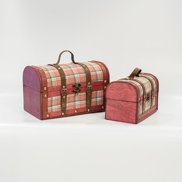 ΥΦΑΣΜΑΤΙΝΗ ΒΑΛΙΤΣΑ, ΡΟΖ ΚΑΡΟ, ΣΕΤ 2 ΤΜΧ, 30x18x19cm ΚΑΙ 24x13x15,3cm (600-45723) - Image 2