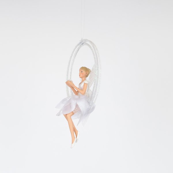 ΝΕΡΑΙΔΑ ΣΕ ΚΟΥΝΙΑ, ΛΕΥΚH, 15cm (600-46467) - Image 2