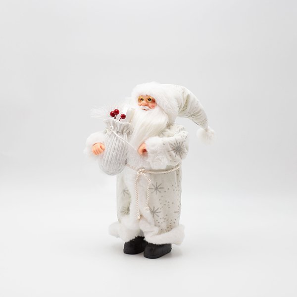 ΑΓΙΟΣ ΒΑΣΙΛΗΣ ΜΕ ΛΕΥΚΑ ΓΟΥΝΙΝΑ ΡΟΥΧΑ ΚΑΙ ΣΑΚΟ ΜΕ BERRY, 30cm (600-46639) - Image 2