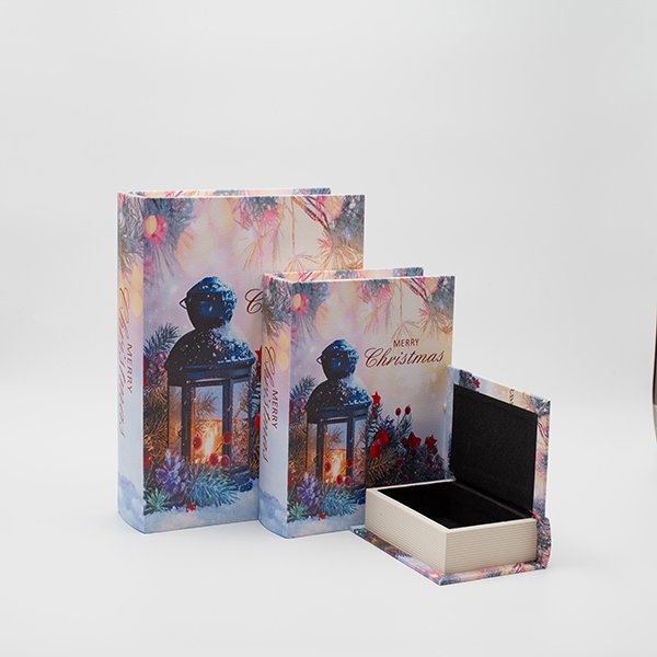 ΒΙΒΛΙΑ ΔΙΑΚΟΣΜΗΤΙΚΑ, ΜΕ ΦΑΝΑΡΑΚΙ, ΞΥΛΙΝΑ, ΣΕΤ 3 ΤΜΧ, 30x22x7.5, 23x17.5x6 ΚΑΙ 16x11x5 (600-47042) - Image 2