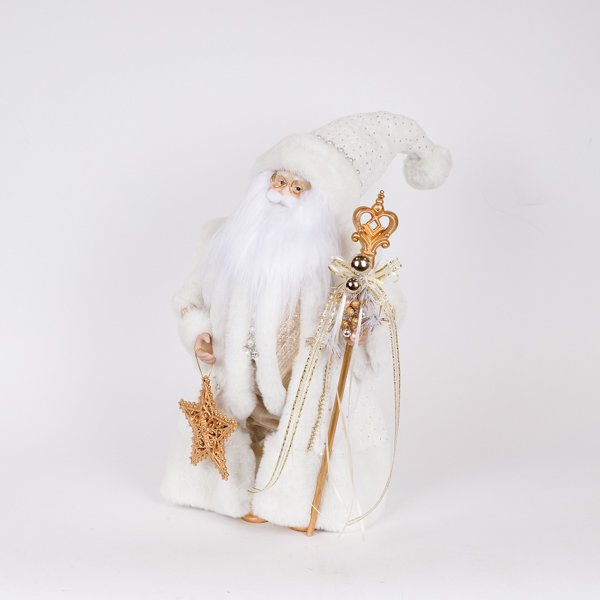 ΑΗ ΒΑΣΙΛΗΣ ΜΕ ΛΕΥΚΗ ΓΟΥΝΑ ΚΑΙ ΧΡΥΣΟ ΣΚΗΠΤΡΟ, 46cm (600-47082) - Image 2