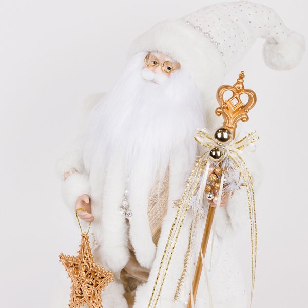 ΑΗ ΒΑΣΙΛΗΣ ΜΕ ΛΕΥΚΗ ΓΟΥΝΑ ΚΑΙ ΧΡΥΣΟ ΣΚΗΠΤΡΟ, 46cm (600-47082) - Image 3