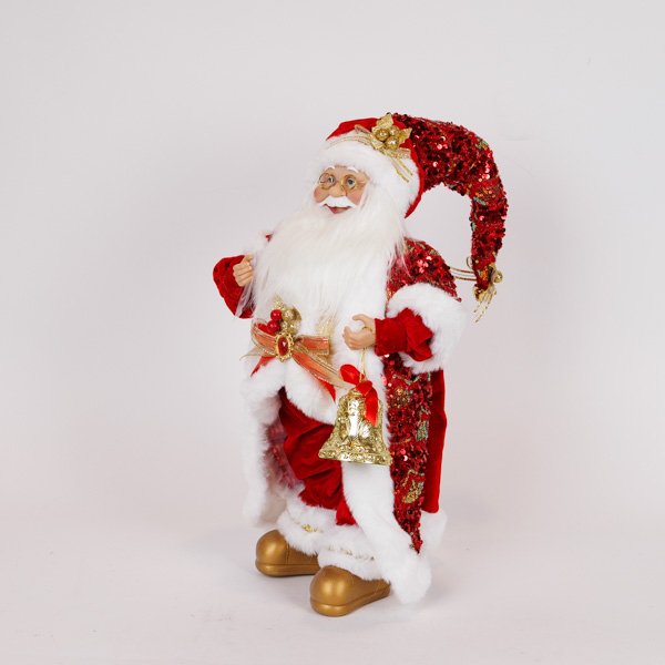 ΑΓΙΟΣ ΒΑΣΙΛΗΣ ΜΕ ΚΟΚΚΙΝΑ ΠΛΟΥΜΙΣΤΑ ΡΟΥΧΑ, 45cm (600-47261) - Image 2